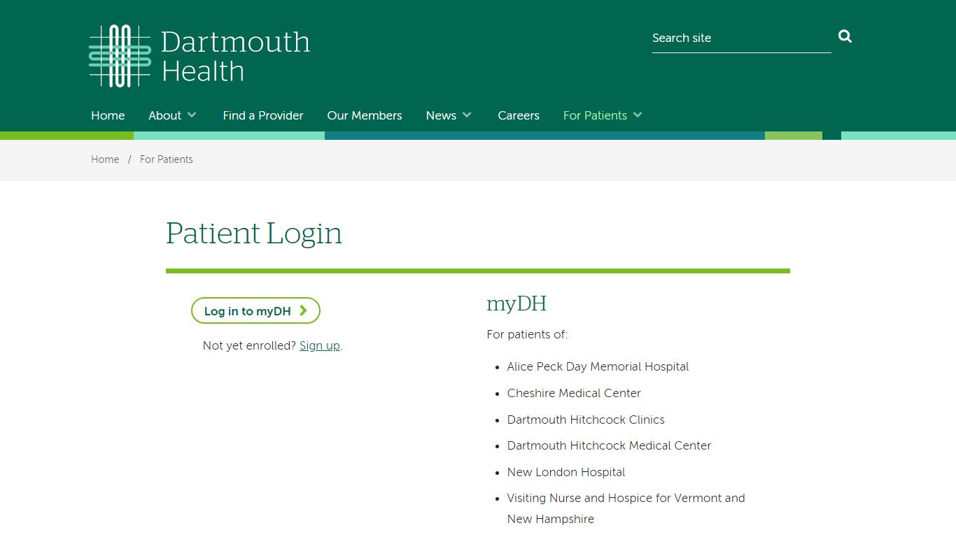 Patient Login | For Patients | Dartmouth Health